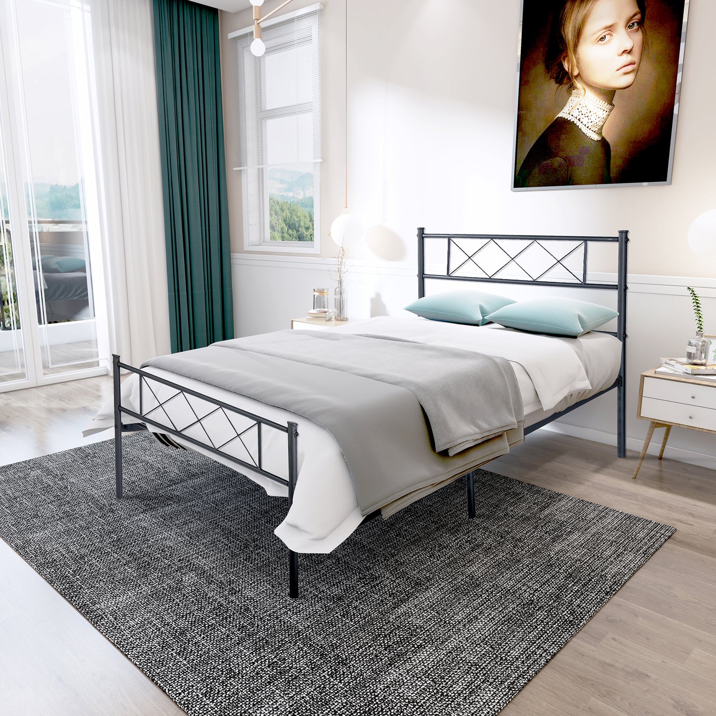 twin size single metal bed frame
