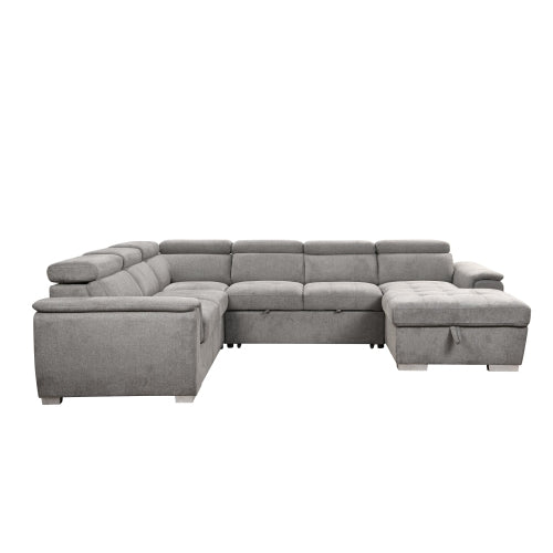 Dolonm 125" Sectional Sleeper Sofa Bed with Storage Chaise