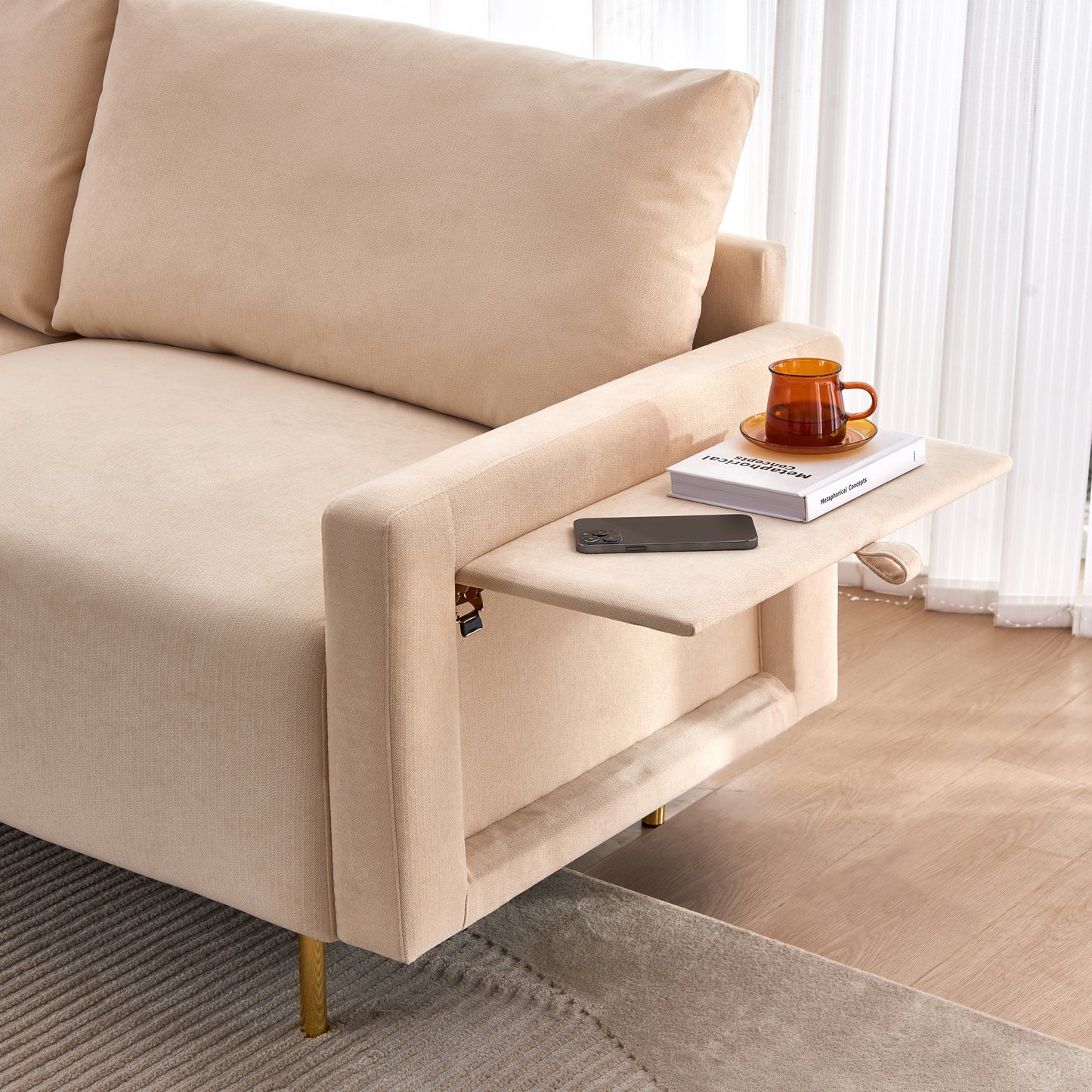 72.8" Linen Sofa,Modern Loveseat
