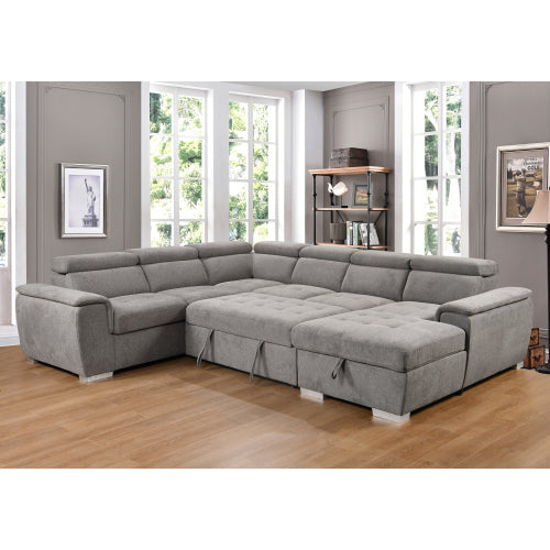 Dolonm 125" Sectional Sleeper Sofa Bed with Storage Chaise