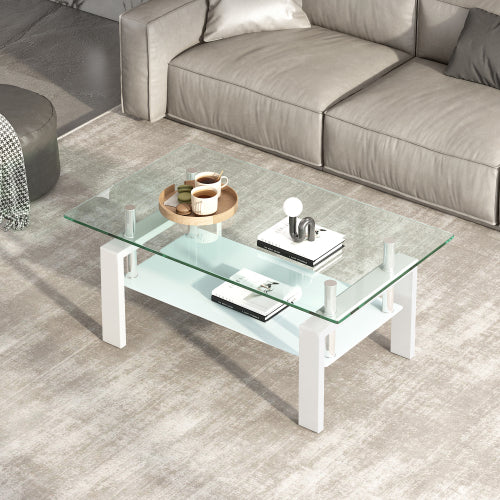 Tempered Clear Glass Coffee Table