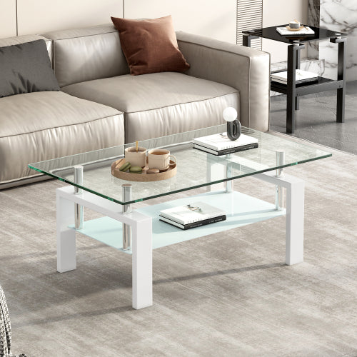 Tempered Clear Glass Coffee Table